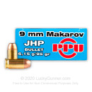 Cheap 9mm Makarov (9x18mm) Ammo For Sale - 95 gr JHP Prvi Partizan Ammunition For Sale - 50 Rounds