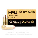 Cheap 10mm Ammo For Sale - 180 Grain FMJ Ammunition in Stock by Sellier & Bellot - 50 Rounds