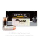 Premium Defensive 40 S&W Ammo For Sale - 165 gr JHP  - Sig Sauer V-Crown Ammunition In Stock - 20 Rounds