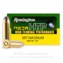 Premium 357 Mag Ammo For Sale - 158 Grain SP Ammunition in Stock by Remington HTP - 20 Rounds