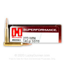 Premium 270 Ammo For Sale - 140 Grain SST Ammunition in Stock by Hornady Superformance - 20 Rounds