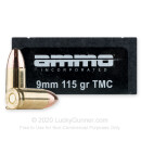 Bulk 9mm Ammo For Sale - 115 Grain TMJ Ammunition in Stock by Ammo Inc. - 1000 Rounds