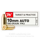 Cheap 10mm Auto Ammo For Sale - 180 Grain FMJ Ammunition in Stock by Winchester USA - 50 Rounds