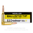 Premium 6.5 Creedmoor Ammo For Sale - 140 Grain Ballistic Tip Ammunition in Stock by Nosler - 20 Rounds