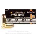 380 Auto Ammo In Stock - 90 gr JHP 380 ACP Ammunition by Fiocchi For Sale - 1000 Rounds