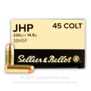 Cheap 45 Long Colt Ammo For Sale - 230 Grain JHP Ammunition in Stock by Sellier & Bellot - 50 Rounds