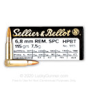 Cheap 6.8 Remington SPC Ammo For Sale - 115 Grain BTHP Ammunition in Stock by Sellier & Bellot - 20 Rounds