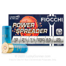 Premium 12 Gauge Ammo For Sale - 2-3/4” 1-1/8oz. #8.5 Shot Ammunition in Stock by Fiocchi Power Spreader - 25 Rounds