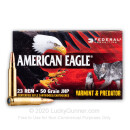 Cheap 223 Rem Ammo For Sale - 50 Grain JHP Ammunition in Stock by Federal American Eagle Varmint & Predator - 50 Rounds