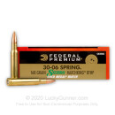 Bulk 30-06 Springfield Sierra MatchKing Federal Premium 168 grain hollow point boat tail ammunition - 200 Rounds