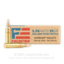 Bulk 5.56x45 Ammo For Sale - 55 Grain HP Match Ammunition in Stock by Hornady Frontier - 500 Rounds
