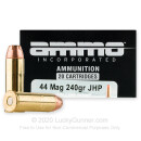 Premium 44 Magnum Ammo For Sale - 240 Grain JHP Ammunition in Stock by Ammo Inc. - 20 Rounds
