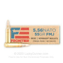 Cheap 5.56x45 Ammo For Sale - 55 Grain FMJ M193 Ammunition in Stock by Hornady Frontier - 20 Rounds