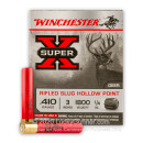 Bulk 410 Bore Ammo For Sale - 3” 1/4oz. Rifled HP Slug Ammunition in Stock by Winchester Super-X - 250 Rounds