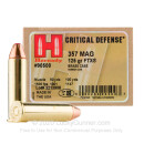 357 Magnum Defense Ammo For Sale - 125 gr JHP FTX Hornady Ammunition In Stock - 250 Rounds