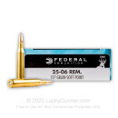 Premium 25-06 Ammo For Sale - 117 Grain SP Ammunition in Stock by Federal Power-Shok - 20 Rounds