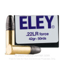 Premium 22 LR Ammo For Sale - 42 Grain LRN Ammunition in Stock by Eley Force - 50 Rounds