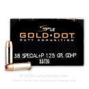 Bulk 38 Special +P Ammo For Sale - 125 gr Speer Gold Dot Ammo - 1000 Rounds