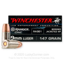 Bulk 9mm Ammo For Sale - 147 Grain JHP Ammunition in Stock by Winchester Ranger One - 500 Rounds