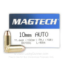 Bulk 10mm Ammo For Sale - 180 Grain FMJ Ammunition in Stock by Magtech - 1000 Rounds