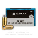 45 Long Colt  Ammo For Sale - 225 gr LSWCHP- Federal Champion Ammunition In Stock - 20 Rounds