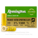Bulk 20 Gauge Ammo For Sale - 2-3/4” 7/8oz. #7.5 Shot Ammunition in Stock by Remington Premier Nitro Sporting Clays - 250 Rounds