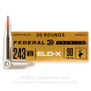 Premium 243 Ammo For Sale - 90 Grain ELD-X Ammunition in Stock by Federal - 20 Rounds