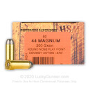 Premium 44 Mag Ammo For Sale - 200 Grain RNFP Ammunition in Stock by HSM Cowboy Action - 50 Rounds