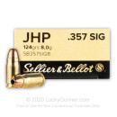 Cheap 357 Sig Ammo For Sale - 124 Grain JHP Ammunition in Stock by Sellier & Bellot - 50 Rounds