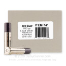 Premium 500 S&W Magnum Ammo For Sale - 700 Grain Wide Flat Nose Hard Cast Ammunition in Stock by Underwood - 20 Rounds