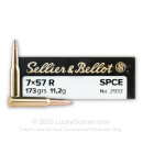 7x57mm Rimmed Ammo For Sale - 173 gr SPCE Ammunition In Stock by Sellier & Bellot - 20 Rounds