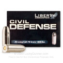 Premium 45 Long Colt Ammo For Sale - 78 Grain SCHP Ammunition in Stock by Liberty Ammunition Civil Defense - 20 Rounds