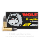 Match 22 LR Ammo For Sale - 40 Grain LRN Ammunition in Stock by Wolf Match Extra - 500 Rounds