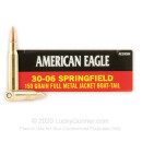 Bulk 30-06 Ammo For Sale - 150 Grain FMJBT Ammunition in Stock by Federal American Eagle - 500 Rounds