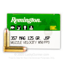357 Mag Ammo For Sale - 125 gr JSP Remington UMC Ammunition In Stock