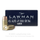Cheap 45 ACP +P Ammo For Sale - 200 Grain TMJ Ammunition in Stock by Speer Lawman - 50 Rounds
