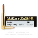 Cheap 7x64mm Brenneke Ammo For Sale - 140 Grain SP Ammunition in Stock by Sellier & Bellot - 20 Rounds