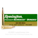 Premium 300 Win Mag Ammo For Sale - 180 Grain Scirocco Bonded Ammunition in Stock by Remington - 20 Rounds