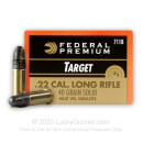 Bulk 22 LR Subsonic Target Ammo For Sale - 40 gr solid Target Ammunition by Federal Premium Gold Medal In Stock - 500 Rounds