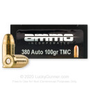 Cheap 380 Auto Ammo For Sale - 100 Grain TMJ Ammunition in Stock by Ammo Inc. - 50 Rounds
