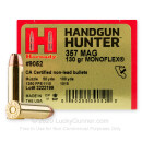 Premium 357 Mag Ammo For Sale - 130 Grain MonoFlex Ammunition in Stock by Hornady Handgun Hunter - 25 Rounds