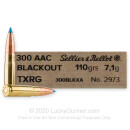 Premium 300 AAC Blackout Ammo For Sale - 110 Grain eXergy Blue Ammunition in Stock by Sellier & Bellot - 20 Rounds