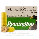 Cheap 20 Gauge Ammo For Sale - 3” 1oz. #2 Steel Shot Ammunition in Stock by Remington Sportsman Hi-Speed Steel - 25 Rounds