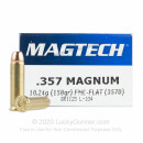 Cheap 357 Mag - 158 gr FMJ With Brass Casings - Magtech - 50 Rounds