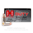 Premium 9mm Hornady Critical Duty Ammo For Sale - 135 gr JHP FlexLock Hornady Ammunition In Stock - 25 Rounds