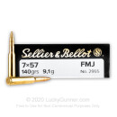 7x57mm Mauser Ammo - Sellier & Bellot  140gr FMJ - 20 Rounds
