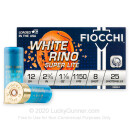 Cheap 12 Gauge Ammo For Sale - 2-3/4” 1-1/8oz. #8 Shot Ammunition in Stock by Fiocchi White Rino Super Lite - 25 Rounds
