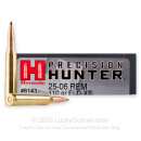 Premium 25-06 Ammo For Sale - 110 Grain ELD-X Ammunition in Stock by Hornady Precision Hunter - 20 Rounds