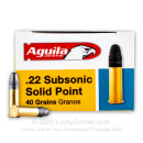 Cheap 22 LR Ammo For Sale - 40 Grain LRN Ammunition in Stock by Aguila Subsonic - 1000 Rounds