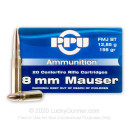 Cheap 8mm Mauser Ammo For Sale - 198 Grain FMJBT Ammunition in Stock by Prvi Partizan - 200 Rounds